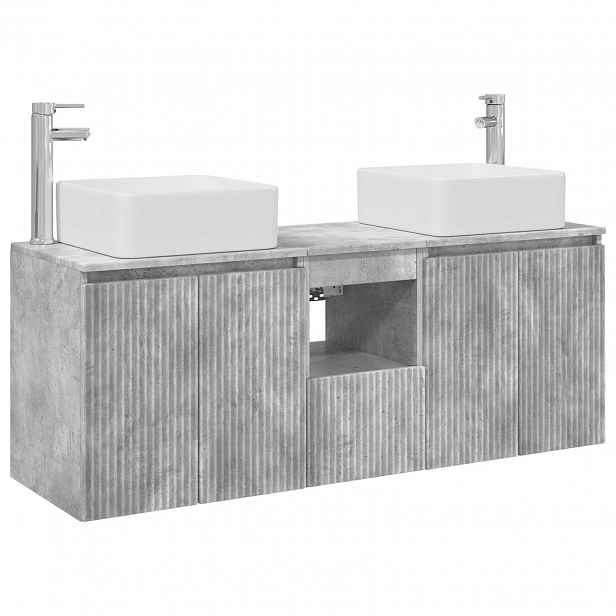 vidaXL Sada koupelnových skříněk 3 ks Betonově šedá 135 x 35 x 80 cm