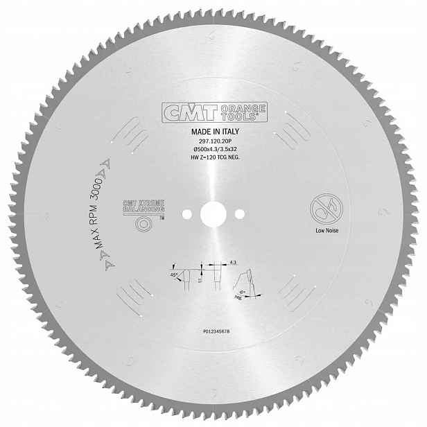 Cmt Pila Hm pro hliník Pvc 500x32x120Z/ -6°Neg
