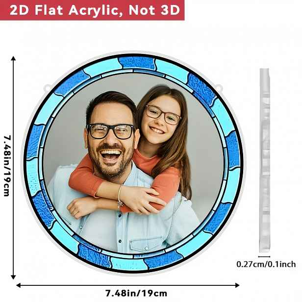 TEMU 2D Plochý, Vlastní 2D Plochý Fotografický Akrylový Zahradní Sluneční Lapač Vhodný pro Všechna Roční Období, Romantický Dárek k Valentýnu,