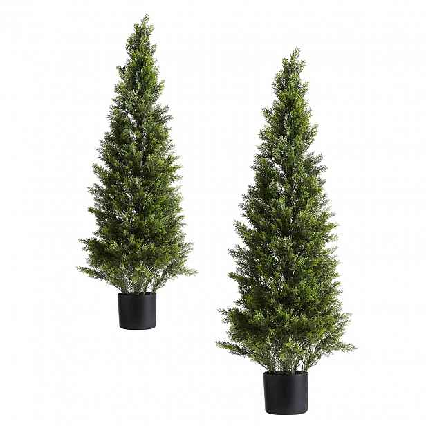 Umělé cedrové topiary 1219 mm prémiová dekorace 2 ks sada