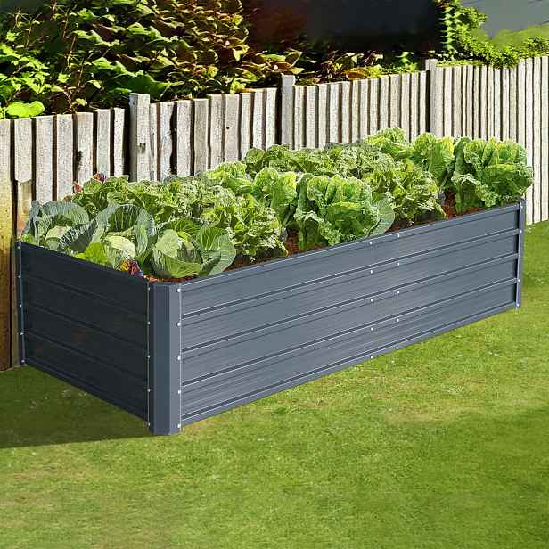 Vyvýšený zahradní záhon BestBerg VZ-800A / 800 l / 180 x 90 x 47 cm / šedá