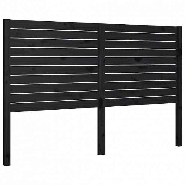 vidaXL Čelo postele černé 126 x 4 x 100 cm masivní borovice