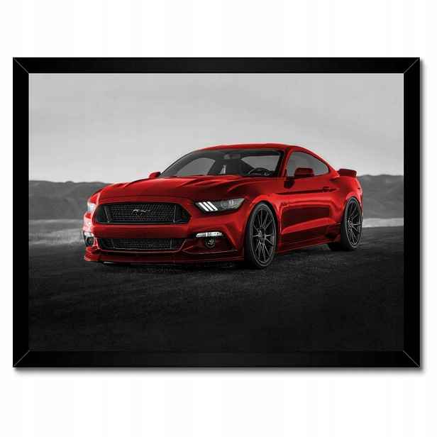 Plakáty v rámu 40x30 Červený Ford Mustang Usa