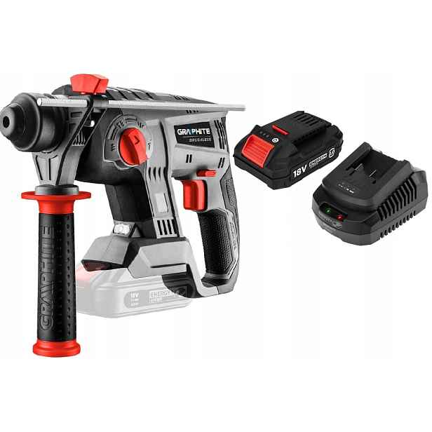 Aku příklepová vrtačka Graphite Akumulátor 2Ah bezuhlíková 18V, příklep 2.2J, 58G027