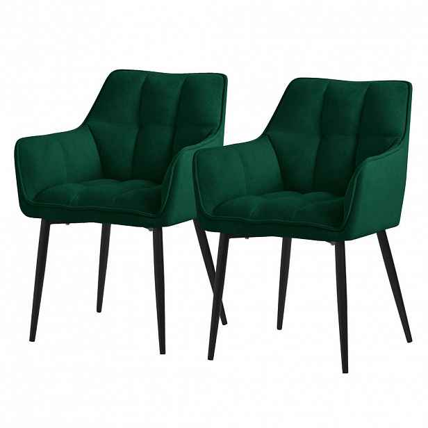 ML-DESIGN JÍDELNÍŽIDLA, SADA 2 KS, tmavě zelená froté látka