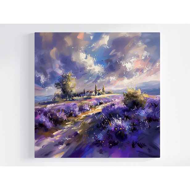 Obraz Na Plátně Canvas Krajina Městečko Pole Levandule 50x50
