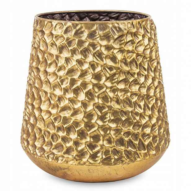 Stylový Květináč Obal Na Květináč Kovový Zlatý 23x21 cm Moderní Zdobený 20 25