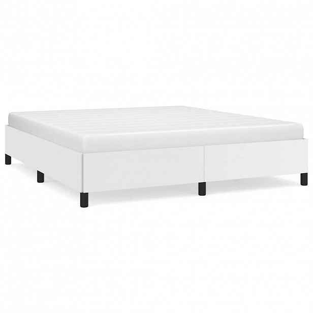 vidaXL Rám postele bez matrace bílá 160 x 200 cm umělá kůže