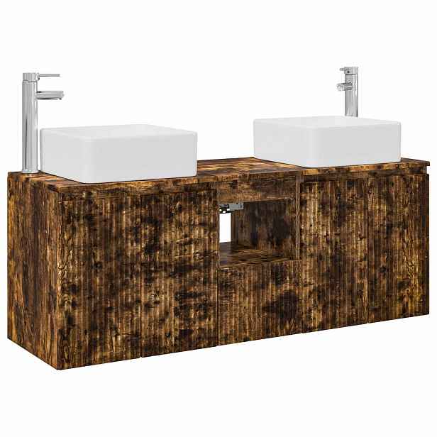 vidaXL Sada koupelnových skříněk 3 ks Kouřový dub 53 x 35 x 63 cm