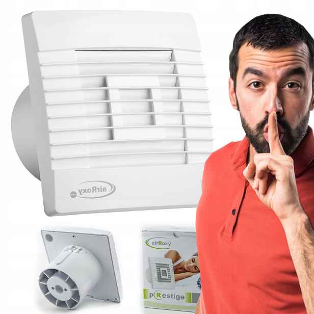 Koupelnový Ventilátor Domácí Tichý S Žaluzií Zapojený Do Zásuvky S 100mm