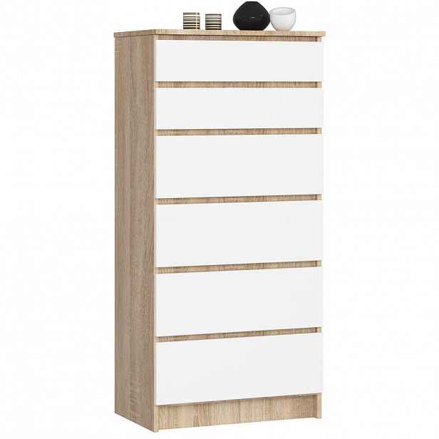 RAUMHIRSCH FURNITURE KOMODA dub Sonoma, bílá 130/60/40