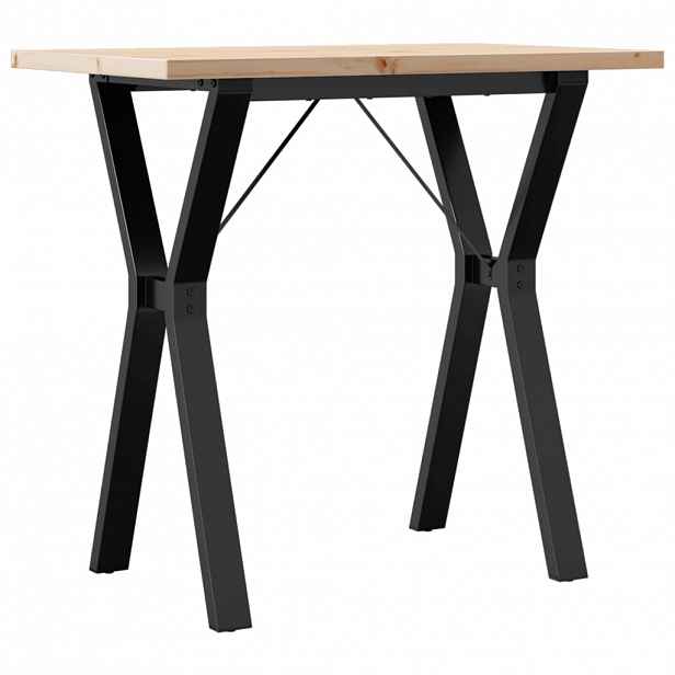 vidaXL Jídelní stůl s Y rámem 80 x 50 x 75,5 cm borové dřevo a ocel