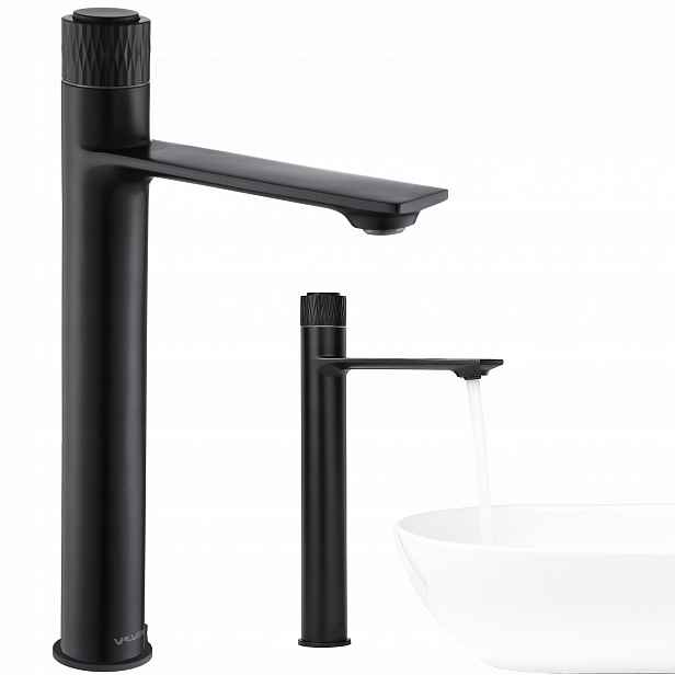 Vysoká Umyvadlová Koupelnová Baterie Valvex Pol Decor Black Černá