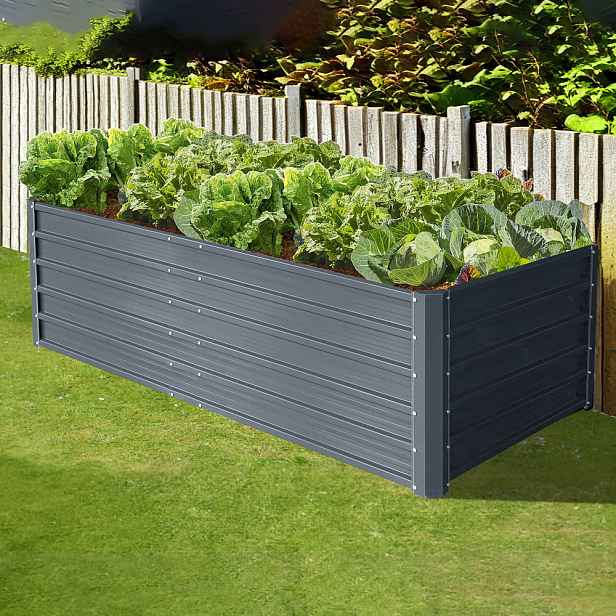 Vyvýšený zahradní záhon BestBerg VZ-940A / 940 l / 180 x 90 x 58 cm / šedá