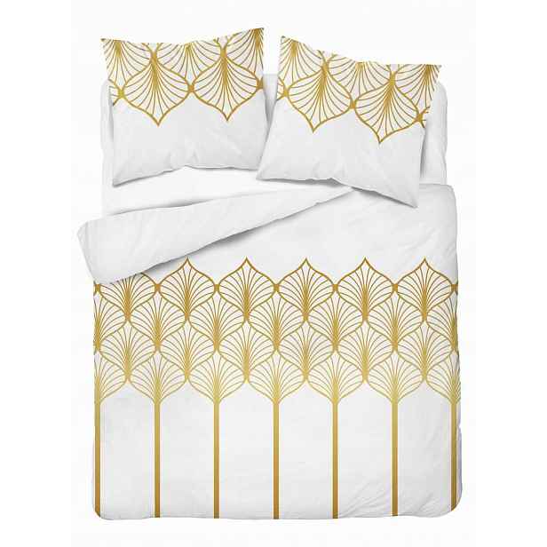 Povlečení 220x200 Zlatá geometrie na bílém pozadí Home Satin