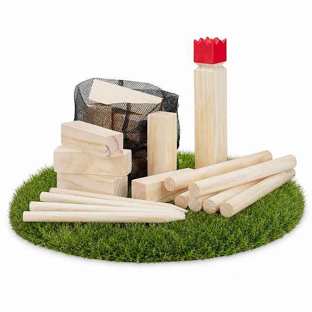 Relaxdays HRA Kubb přírodní červená 21-dílná