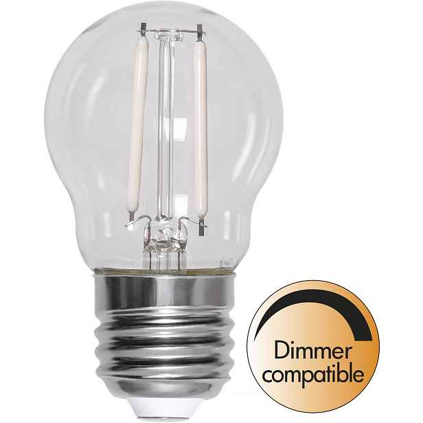 Stmívatelná LED žárovka E27 G45 2700K Star Trading Clear White Filament - čirá