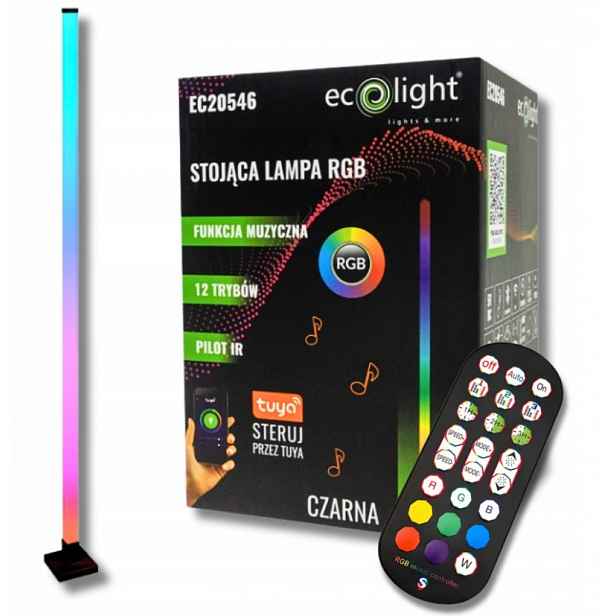 Stojací Rgb hudební stojací lampa Tuya Černá Dálkový Ovladač