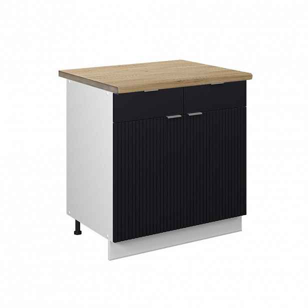 Vicco SPODNÍ SKŘÍŇKA KUCHYŇSKÉ LINKY Fame-Line Černý pruhovaný 80 cm , PD Dub