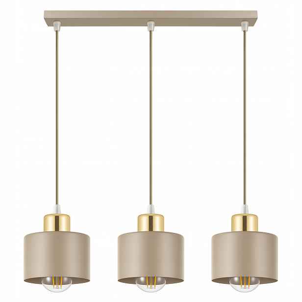 Moderní závěsná stropní lampa 3xE27 Zlatá béžová Glamour moderní