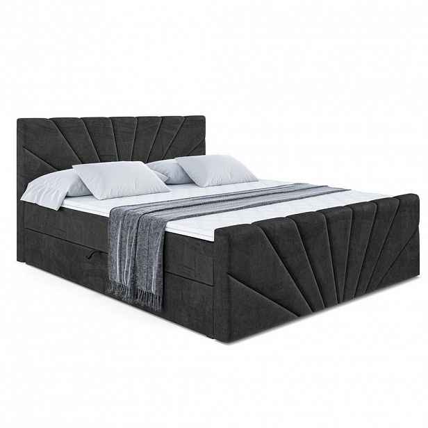 ALTDECOR AMERICKÁ postel MILTIO-Z – 200 x 200 cm – H4 – černá