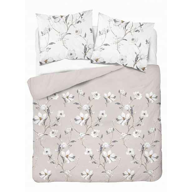 Povlečení 160x200 béžové květy Home Satin