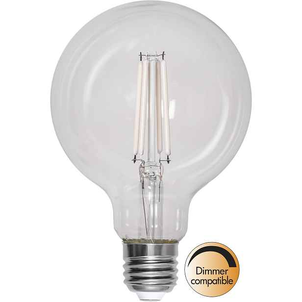 Stmívatelná LED žárovka E27 G95 2700K Star Trading Clear White Filament - čirá