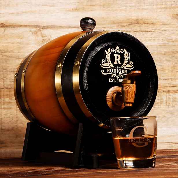 TEMU Personalizovaný vyrytý sud na whisky 3L | Mini dřevěný sud na whisky | Dřevěný sud | Svatební dárek | Dárek pro něj | Dárek pro družičky | Dárek