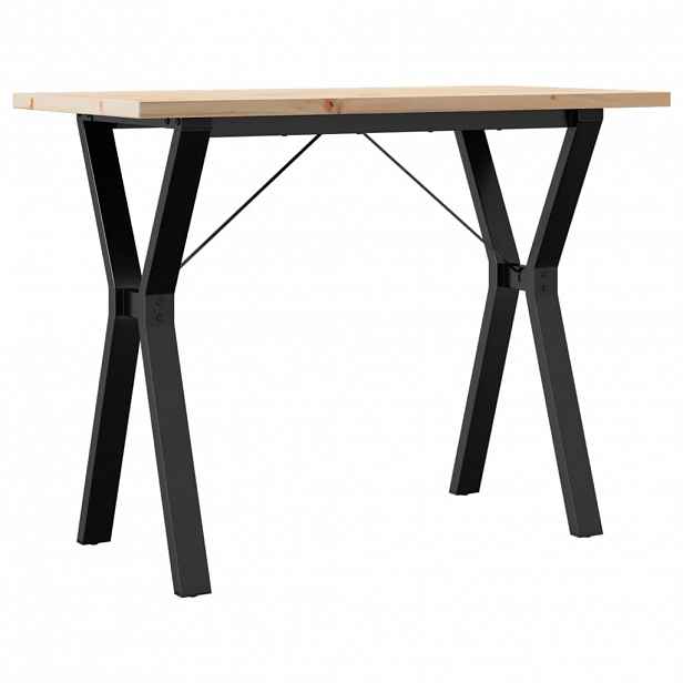vidaXL Jídelní stůl s Y rámem 100 x 50 x 75,5 cm borové dřevo a ocel