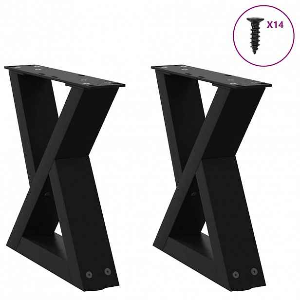 vidaXL Nohy konferenčního stolku 2 ks černé 40 x (30-31,3) cm ocelové