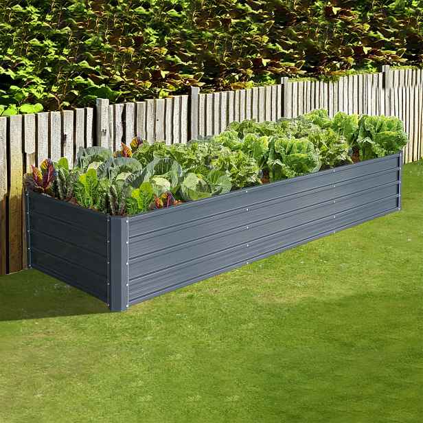 Vyvýšený zahradní záhon BestBerg VZ-1000A / 1000 l / 240 x 90 x 47 cm / šedá