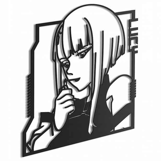 Dřevěný 3D obraz Anime Cyberpunk Lucy Nástěnná Dekorace Dárek