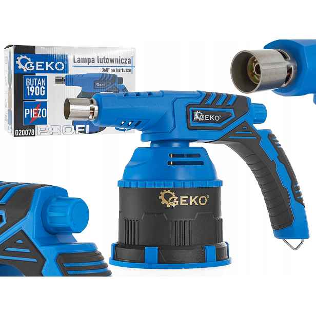Geko Pájecí lampa s piezo 360 stupňů na kartuše 190 g Profi G20078