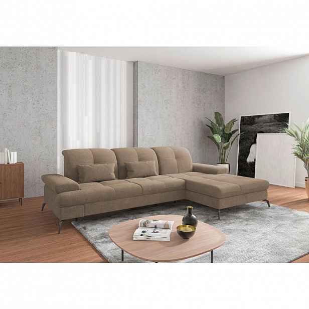 Sit & More ROHOVÁ SEDAČKA, textil, světle hnědá