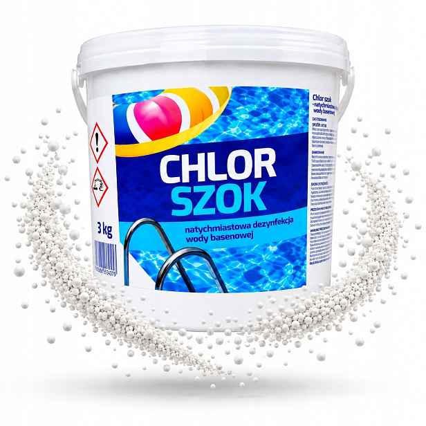 Pro Zakalenou Vodu Chlor Šok 3KG Granule Do Bazénu Rychlá Dezinfekce Vody