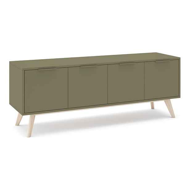 Zelený matný TV stolek 140x53x40 cm Campus – Marckeric