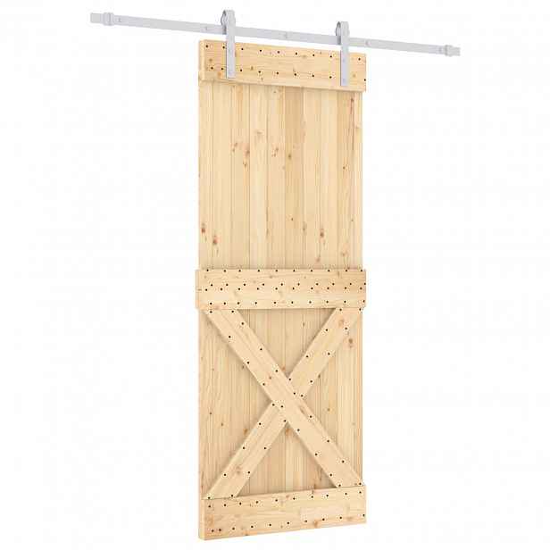 vidaXL Posuvné dveře 80 x 210 cm Masivní borové dřevo (neupravené)