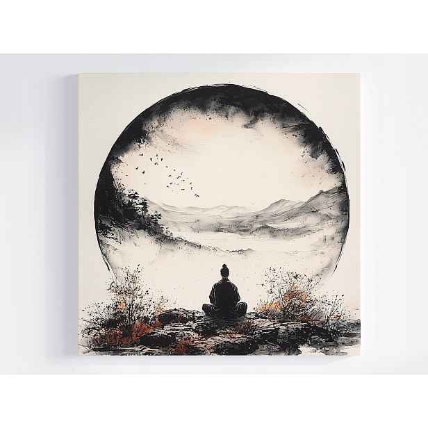 Obraz Na Plátně Canvas Mnich Meditace Harmonie Zen Orient Japonsko 50x50