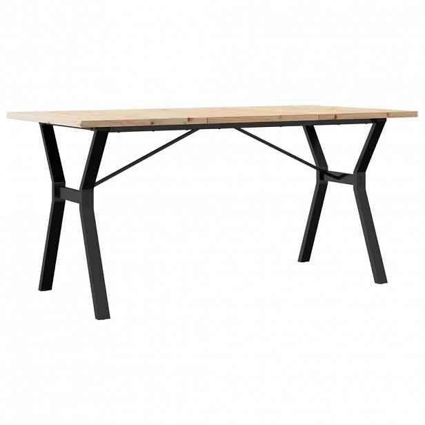 vidaXL Jídelní stůl s Y rámem 160 x 80 x 75,5 cm borové dřevo a ocel