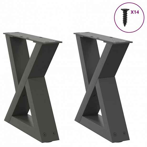 vidaXL Nohy konferenčního stolku 2 ks antracitové 40 x (30-31,3) cm ocelové