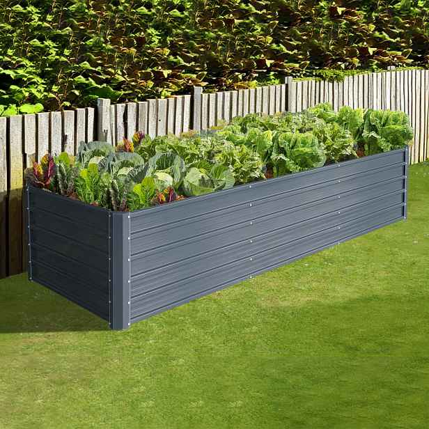 Vyvýšený zahradní záhon BestBerg VZ-1250A / 1250 l / 240 x 90 x 58 cm / šedá