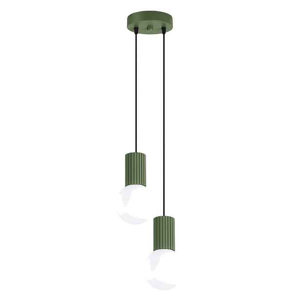 Závěsná lampa Halo 2P zelená olivová Stropní osvětlení Kule 2 Sollux G9