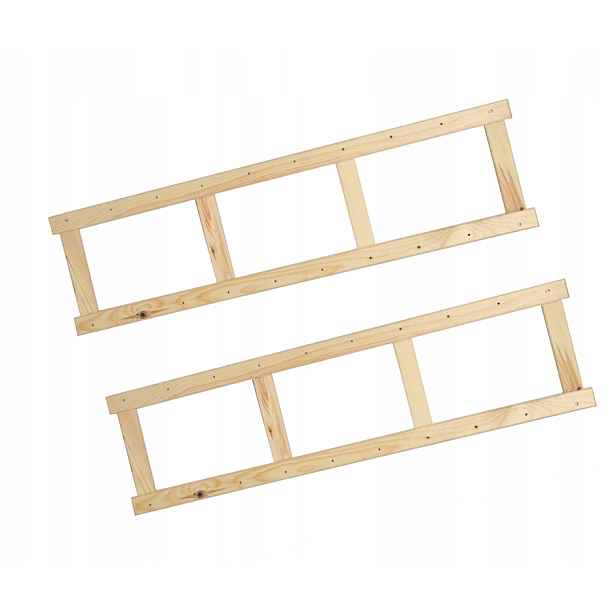 2x Boční část pro regál s nohami pro dřevěný regál Lsr výška 124,2 cm rámeček noha Eko