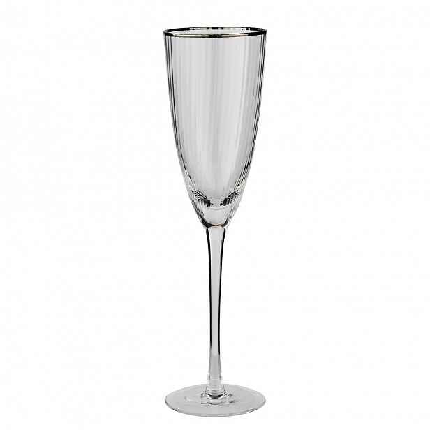 Butlers CHELSEA Sklenice na šampaňské se stříbrným okrajem 250 ml