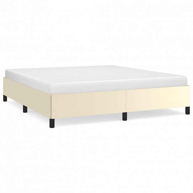 vidaXL Rám postele krémový 180x200 cm umělá kůže