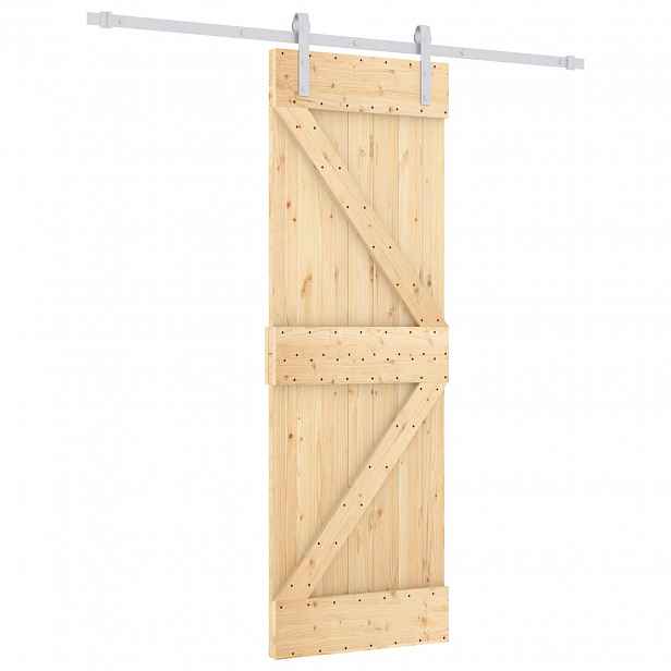 vidaXL Posuvné dveře 70 x 210 cm Masivní borové dřevo (neupravené)