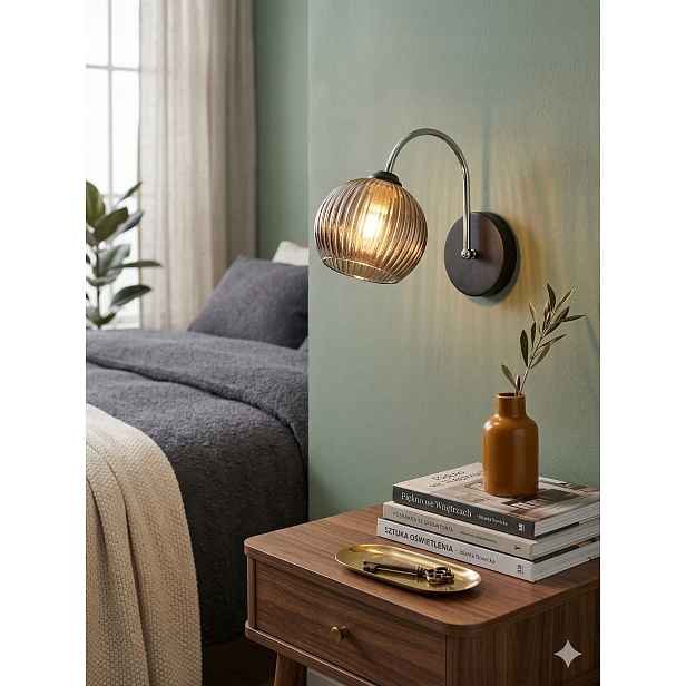 Euro-Lamp Nástěnné svítidlo Alva Černá Stínidlo Chromový proužek 1X60W Výrobce