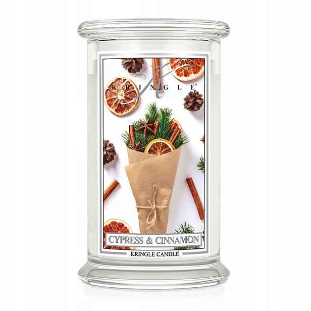 Velká svíčka Cypress & Cinnamon Kringle Candle