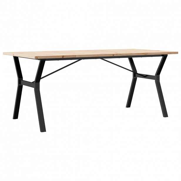 vidaXL Jídelní stůl s Y rámem 180 x 90 x 75,5 cm borové dřevo a ocel