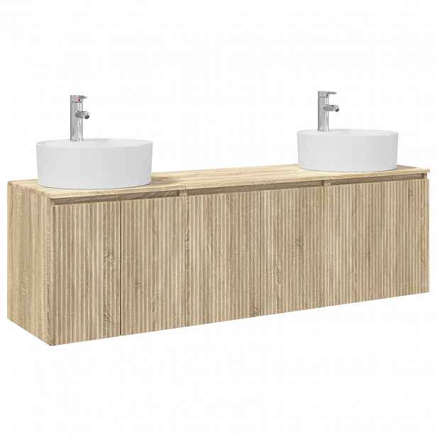 vidaXL Sada koupelnových skříněk 3 ks Dub sonoma 49,5 x 44,5 x 65 cm